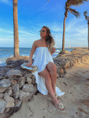 VESTIDO OCEARA - BRANCO - VERDE - 10% DE DESCONTO NO PIX