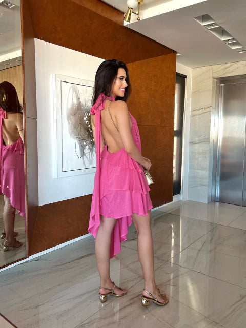 VESTIDO CASCATA - VERDE CANA - 10% DE DESCONTO NO PIX