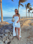 VESTIDO OCEARA - BRANCO - VERDE - 10% DE DESCONTO NO PIX