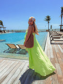 VESTIDO OCEARA - BRANCO - VERDE - 10% DE DESCONTO NO PIX