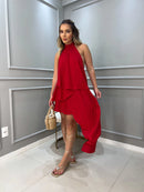 VESTIDO CASCATA - VERMELHO - 10% DE DESCONTO NO PIX