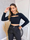 CROPPED GRINGA - PRETO - BRANCO - 10% DE DESCONTO NO PIX