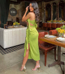 VESTIDO DEUSA - LARANJA - VERDE CANA - BRANCO - 10% DE DESCONTO NO PIX