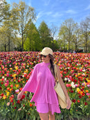 VESTIDO TÚNICA - VERMELHO - PINK - PRETO - 10% DE DESCONTO NO PIX