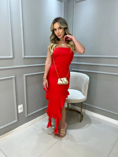 VESTIDO FLAMENCO - VERMELHO - 10% DE DESCONTO NO PIX